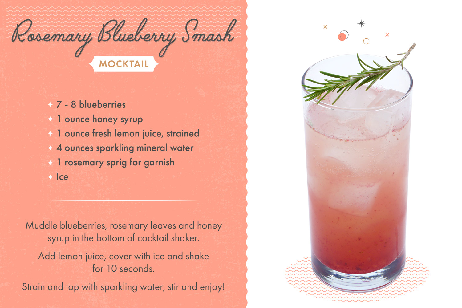 mocktail recipes rosemary blueberry smash